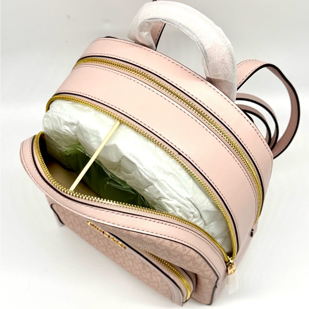 Michael Kors Jaycee Medium Signature Logo Backpack Powder Blush - Picture 8 of 12